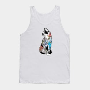 Cat in Lotus Tattoo Tank Top